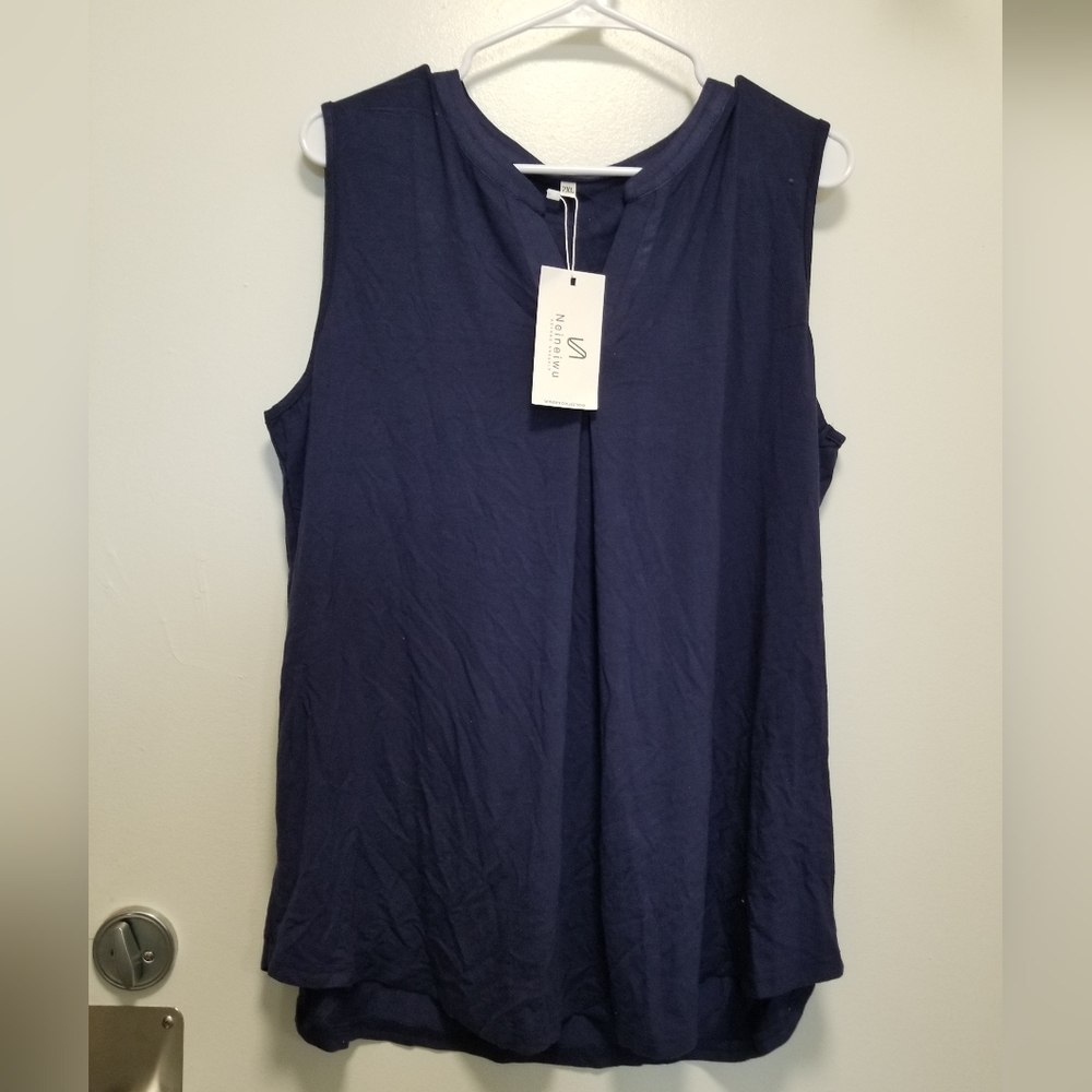 Navy Sleeveless Top